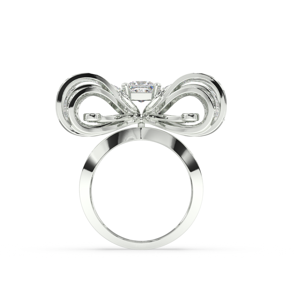 Ring with 0.71 ct Princess center diamond and 1.72 ct side diamonds