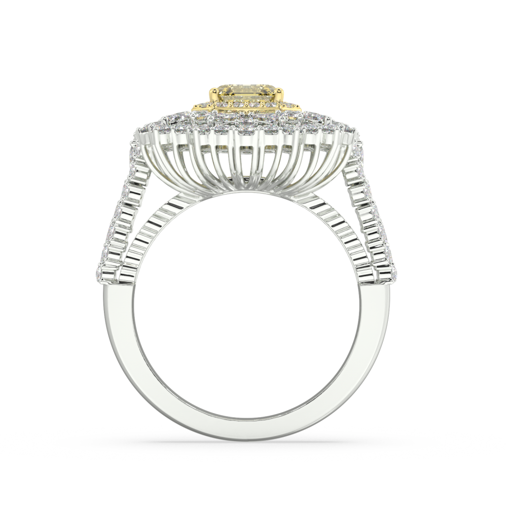Ring with 1.04 ct Fancy Diamond and 1.30 ct Mix Diamonds