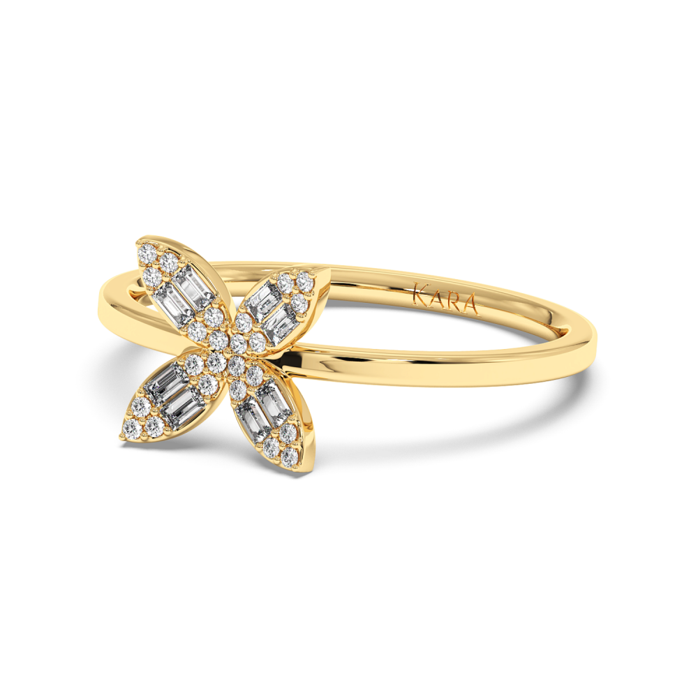 Ring with 0.09 ct Baget Diamonds and 0.04 ct round diamonds