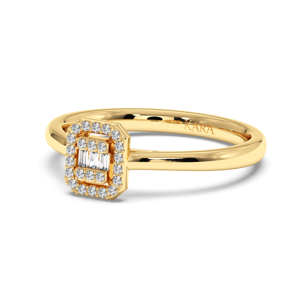 Ring with 0.04 ct Baget Diamonds and 0.16 ct round diamonds
