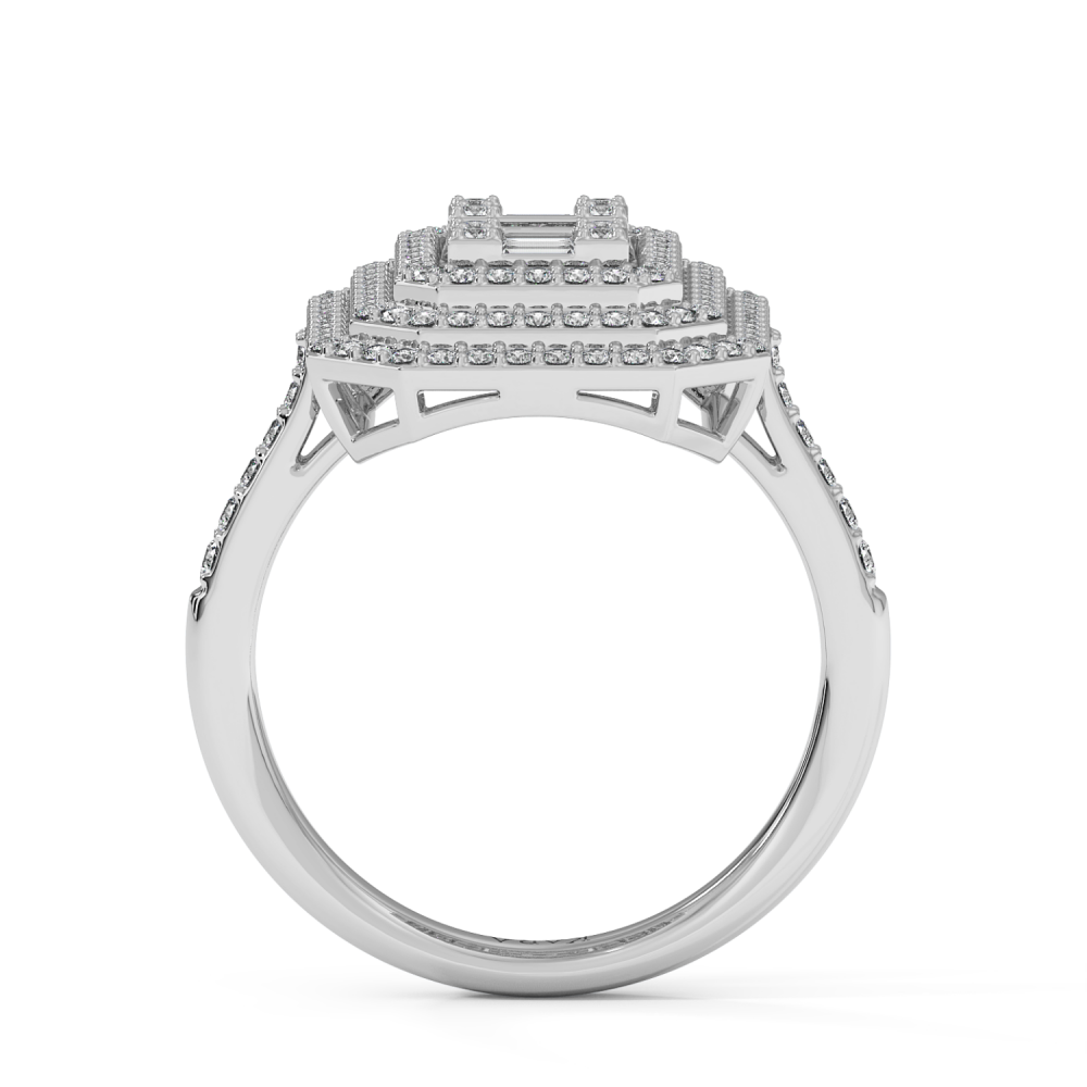 Ring with 0.40 ct Baget Diamonds and 0.60 ct round diamonds