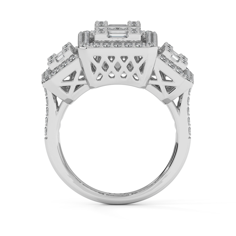 Ring with 0.46 ct Baget Diamonds and 0.86 ct round diamonds