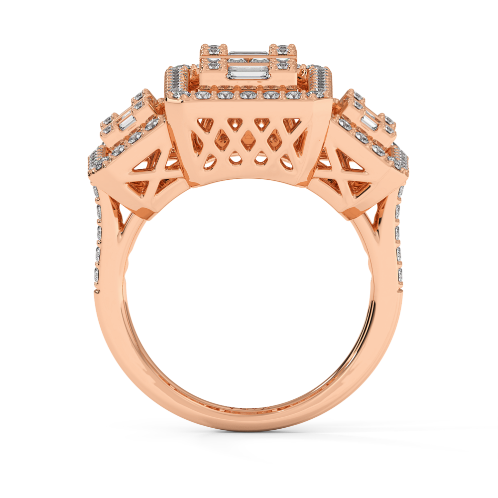 Ring with 0.46 ct Baget Diamonds and 0.86 ct round diamonds