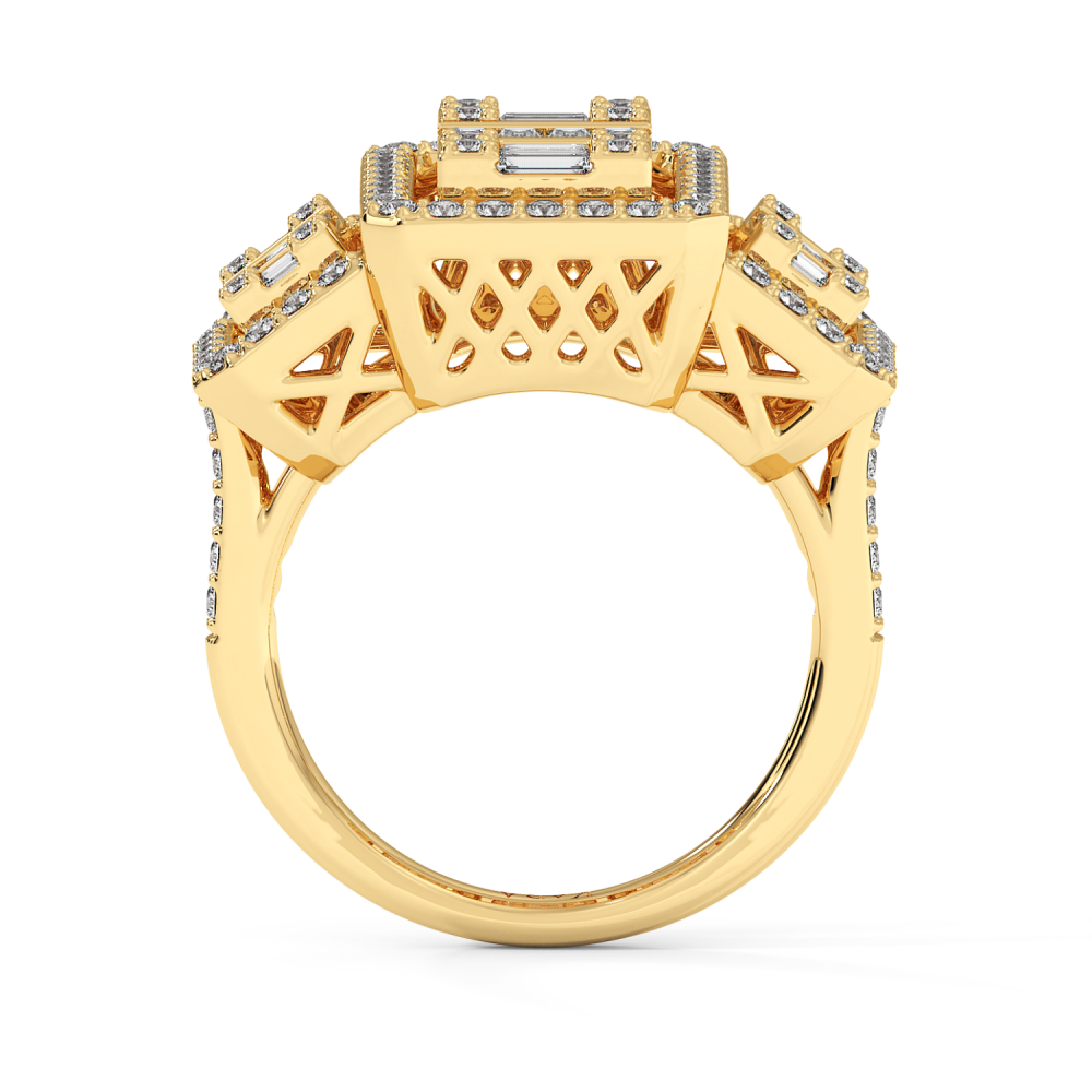 Ring with 0.46 ct Baget Diamonds and 0.86 ct round diamonds