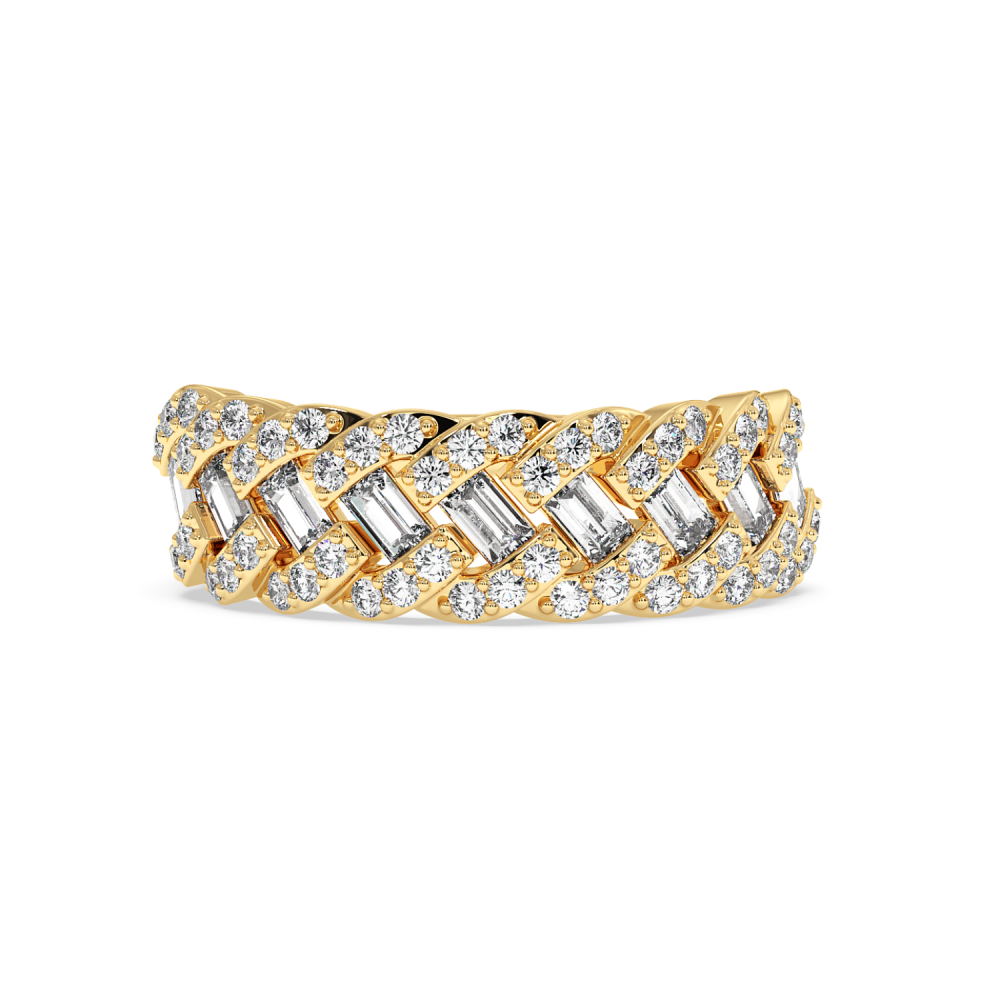 Ring with 0.56ct Baget Diamonds and 0.35ct Round Diamonds