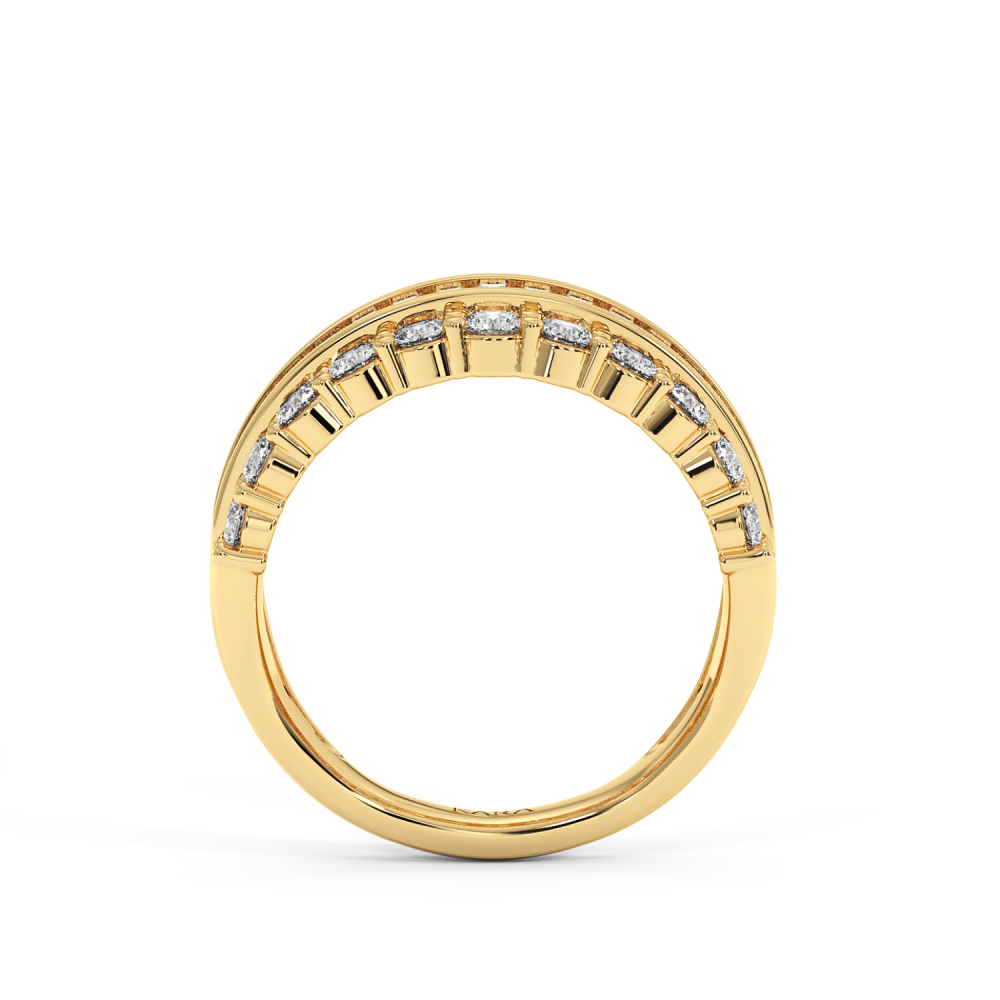 Ring with 0.72 ct Baget Diamonds and 1.16 ct side diamonds