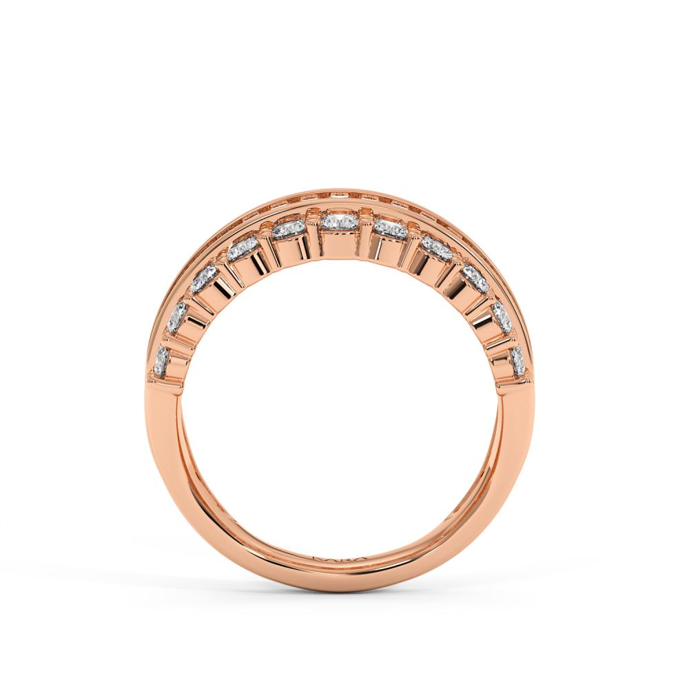 Ring with 0.72 ct Baget Diamonds and 1.16 ct side diamonds