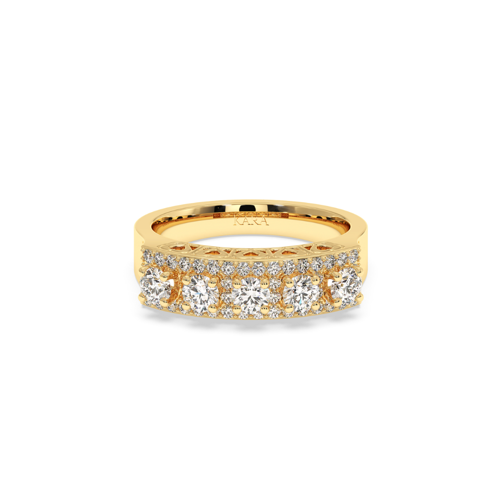 Ring with center diamonds of 0.92 ct and side diamonds of 0.33 ct