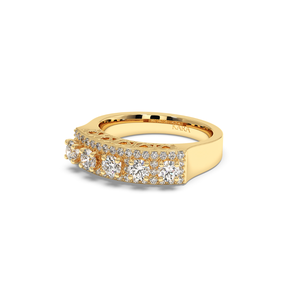 Ring with center diamonds of 0.92 ct and side diamonds of 0.33 ct