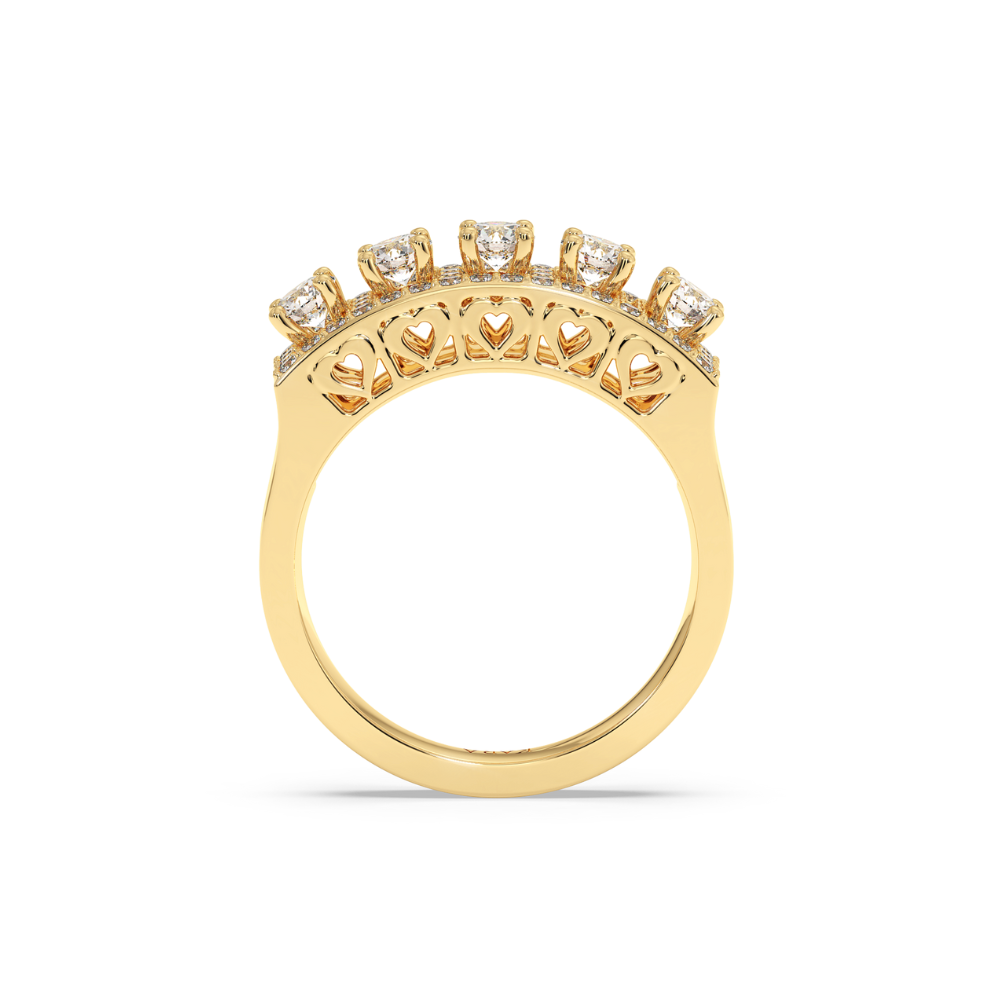 Ring with center diamonds of 0.92 ct and side diamonds of 0.33 ct