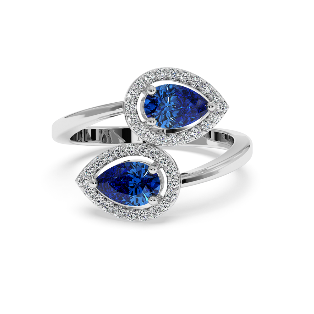 Ring with Diamonds of 0.20 ct and Sapphire of 1.04 ct