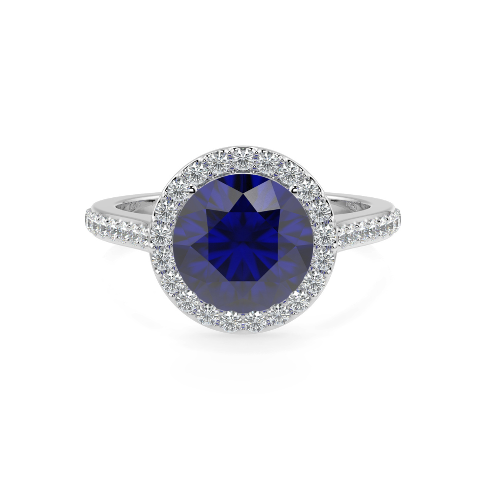 Ring with Diamonds of 0.30 ct and Sapphire of 0.54 ct
