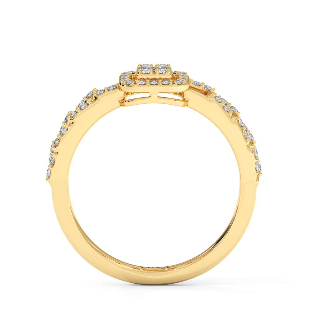 Ring with 0.32 ct Round Diamonds and 0.02 ct Baget Diamonds