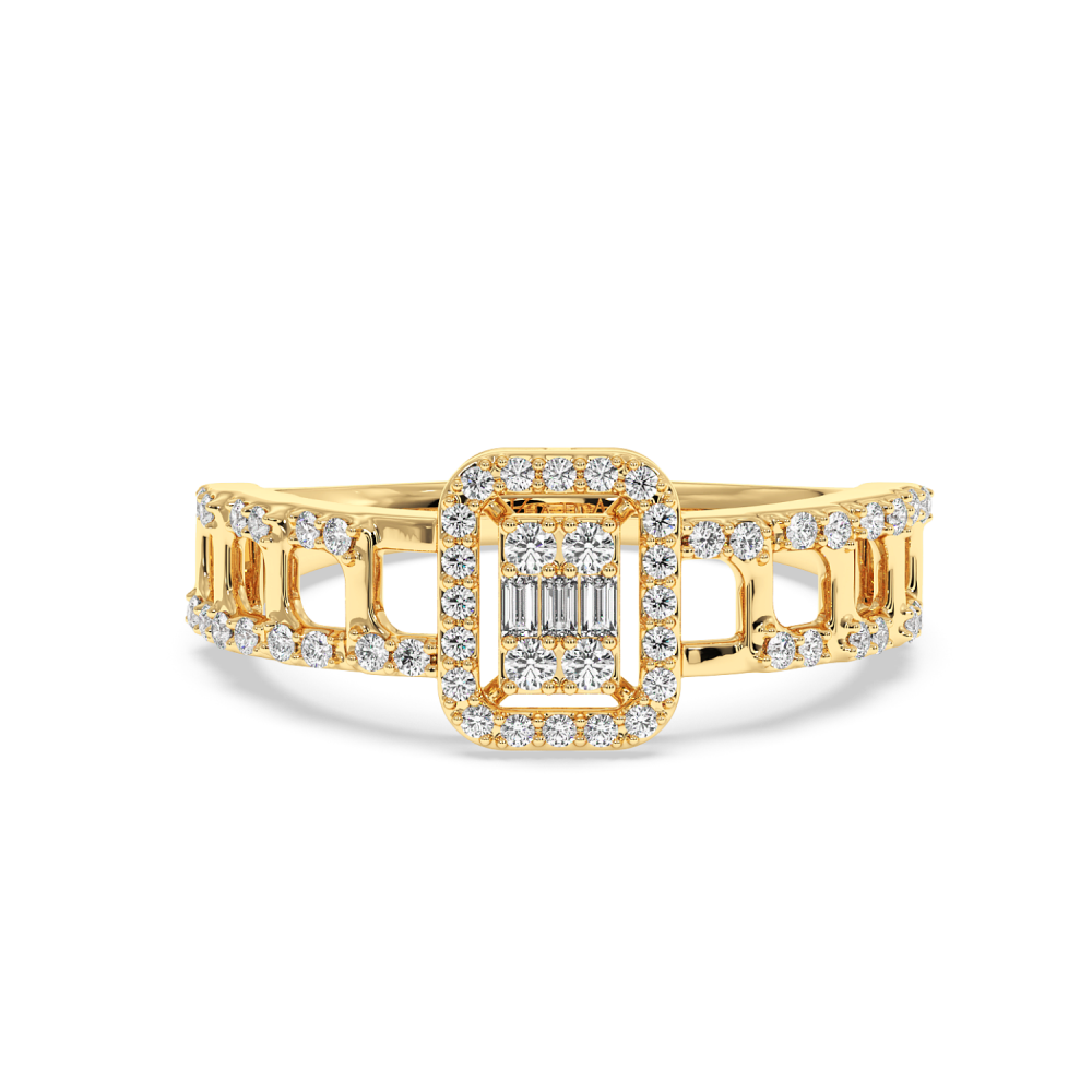 Ring with 0.32 ct Round Diamonds and 0.02 ct Baget Diamonds