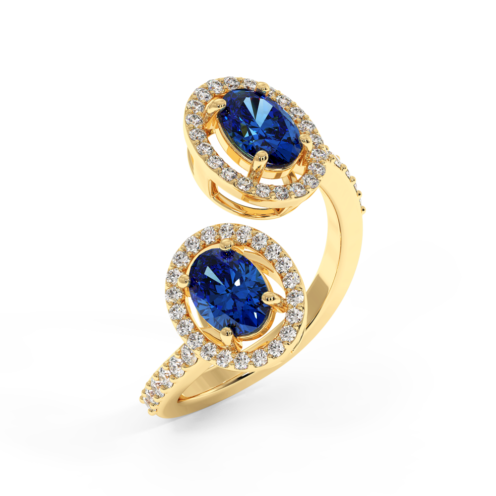 Ring with 0.32 ct Diamonds and 1.32 ct Sapphires