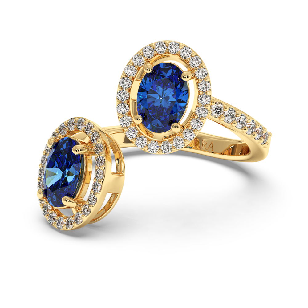 Ring with 0.32 ct Diamonds and 1.32 ct Sapphires