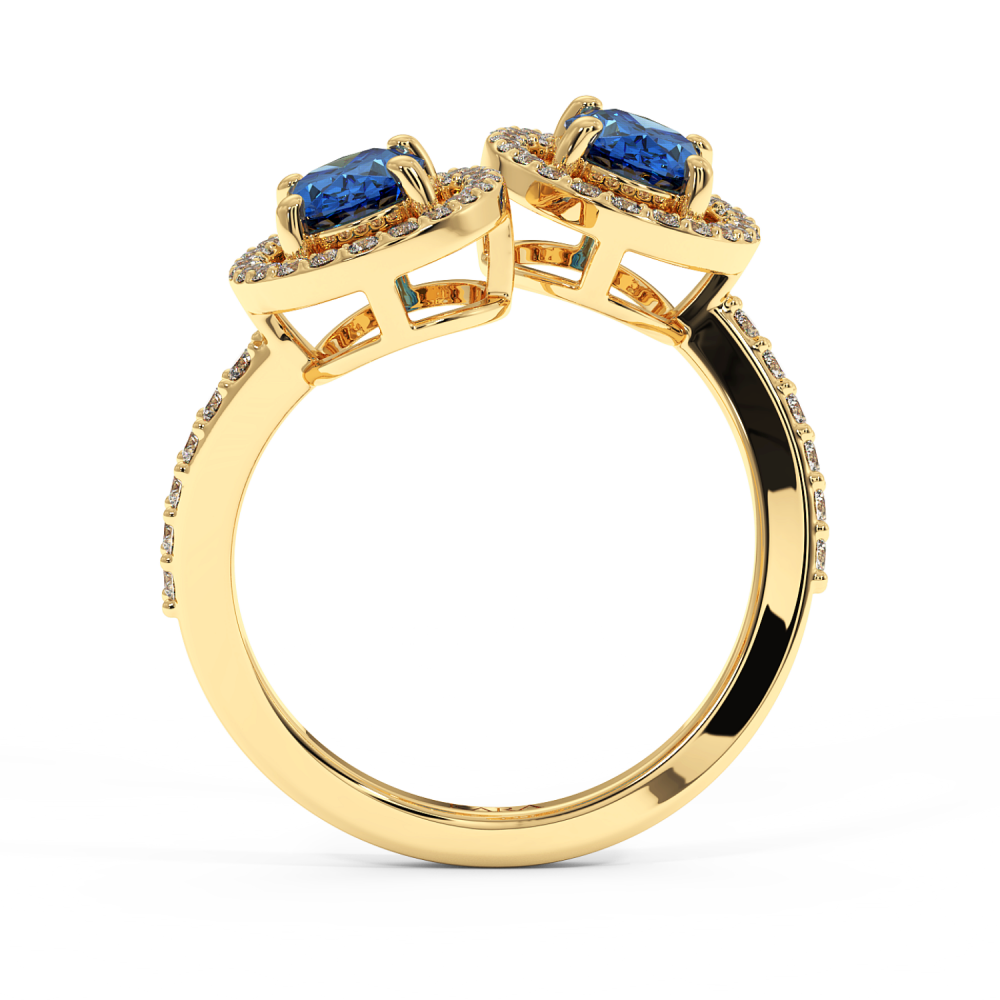 Ring with 0.32 ct Diamonds and 1.32 ct Sapphires