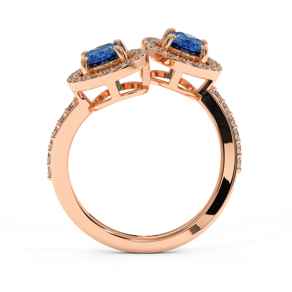 Ring with 0.32 ct Diamonds and 1.32 ct Sapphires