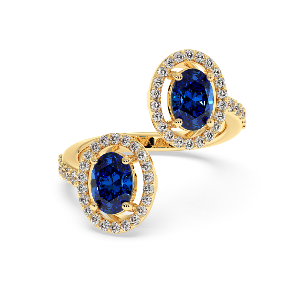 Ring with 0.32 ct Diamonds and 1.32 ct Sapphires