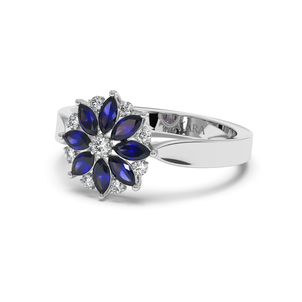 Ring with 0.12 ct diamonds and 0.64 ct sapphires