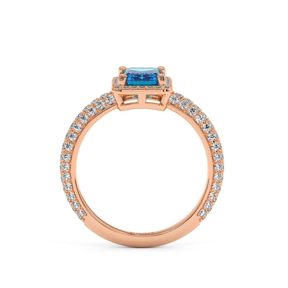 Ring with 0.43 ct Diamonds and 2.87 ct Blue Topaz