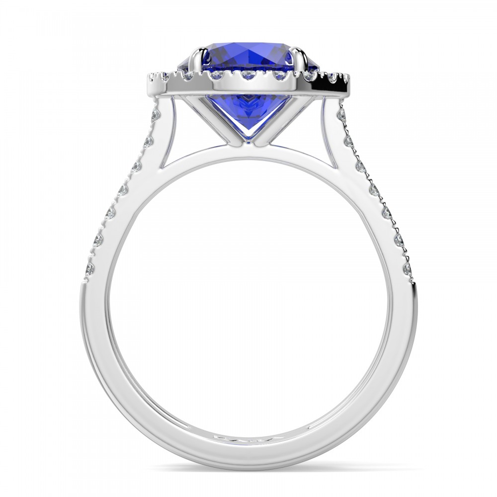 Ring with diamonds of 0.54 ct and Tanzanite of 2.42 ct