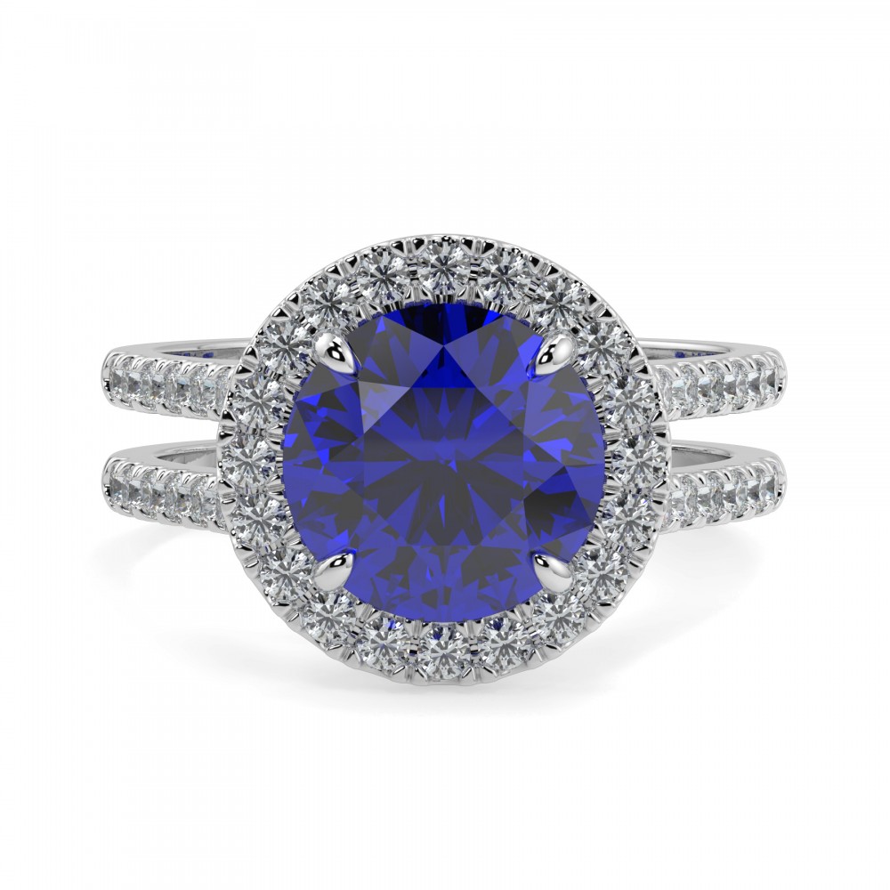 Ring with diamonds of 0.54 ct and Tanzanite of 2.42 ct