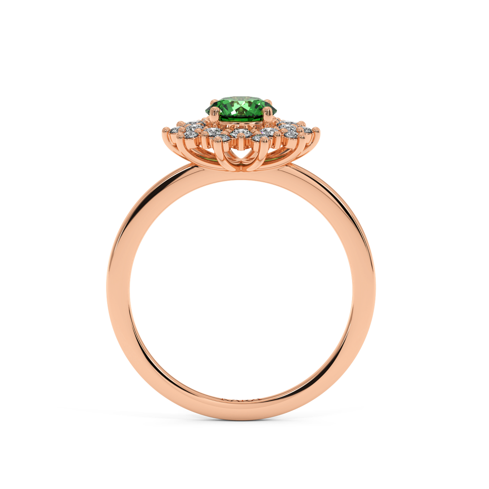 Ring with Diamonds of 0.60 ct and Emerald of 0.51 ct