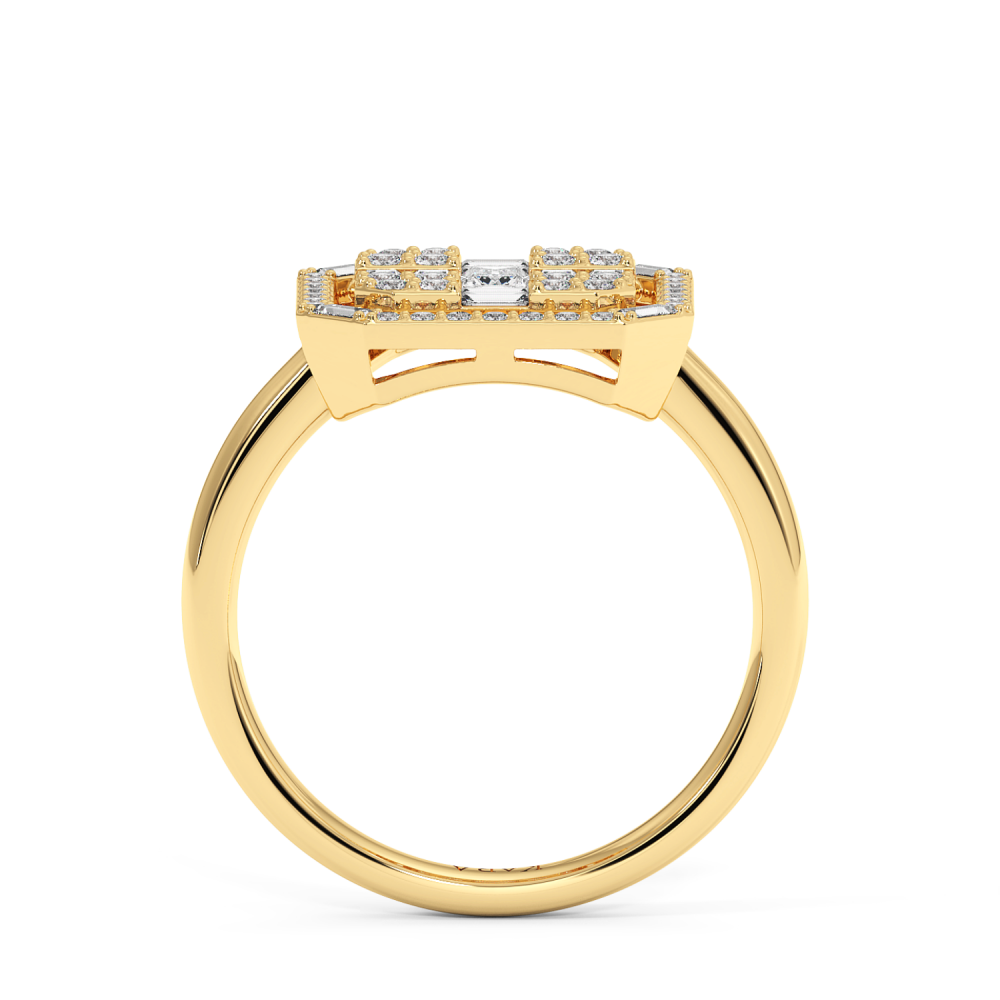Ring with 0.30 ct Round Diamonds and 0.28 ct Baget Diamonds