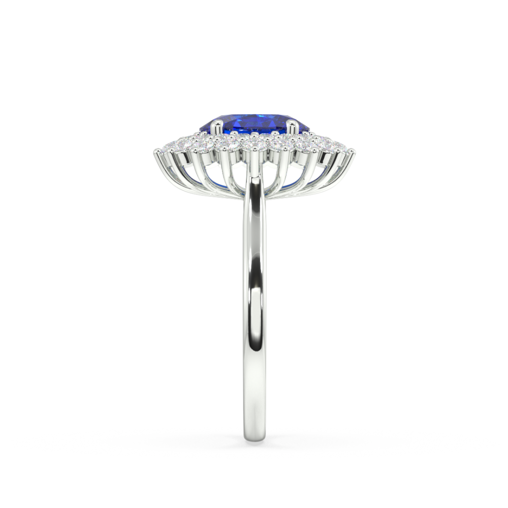 Ring with Diamonds of 0.70 ct and Sapphire of 1.61 ct