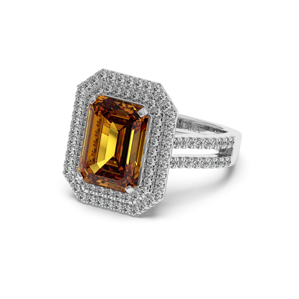 Ring with Diamonds of 0.72 ct and Citrine of 4.51 ct