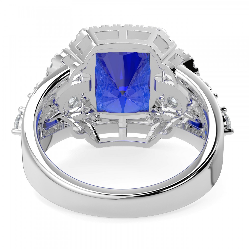 Ring with diamonds of 0.83 ct and Tanzanite of 6.14 ct