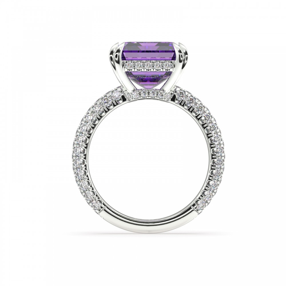 Ring with Diamonds of 0.94 ct and Amethyst of 4.85 ct