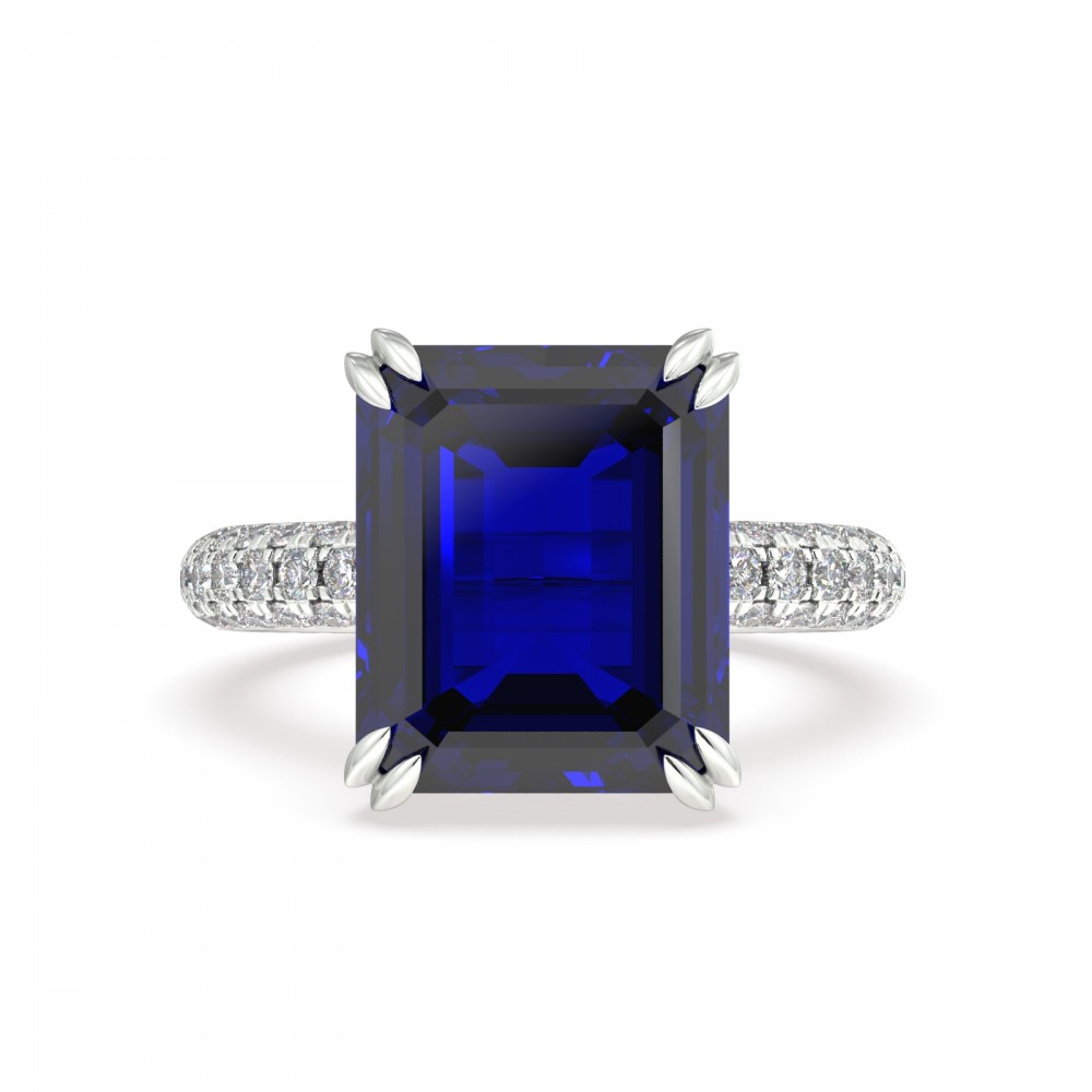 Ring with 0.94 ct. diamonds and 4.85 ct. Blue Quartz