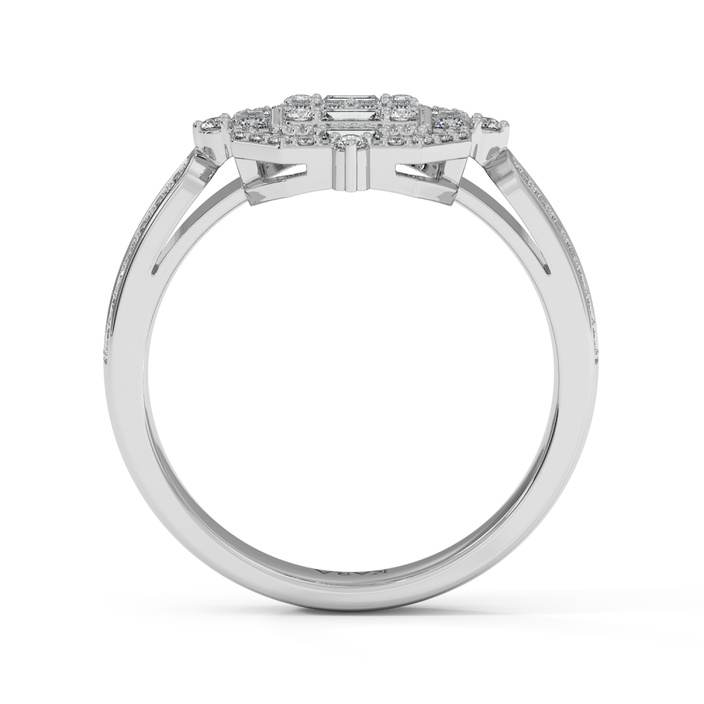 Ring with 0.24 ct Baget Diamonds and 0.33 ct round diamonds