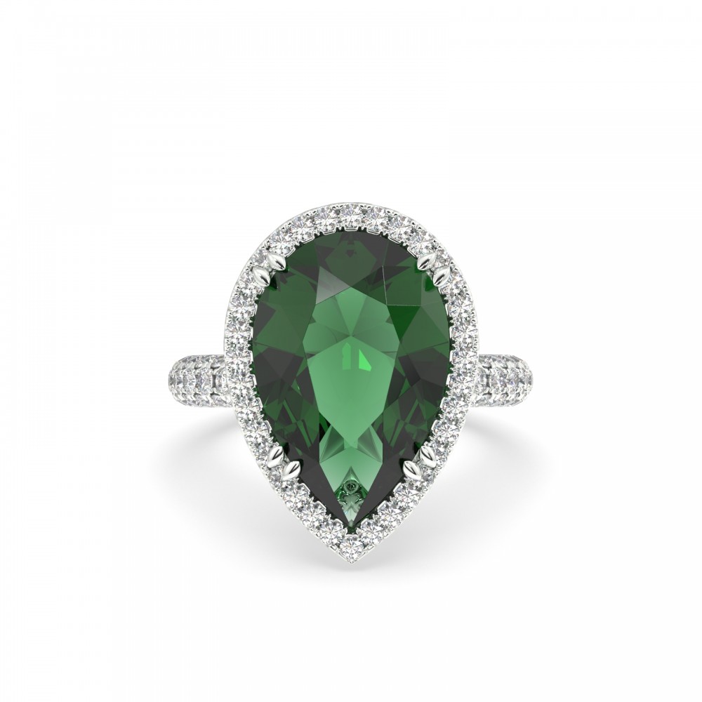 Ring with 1.33 ct. Diamonds and 7 ct. Green Citrine