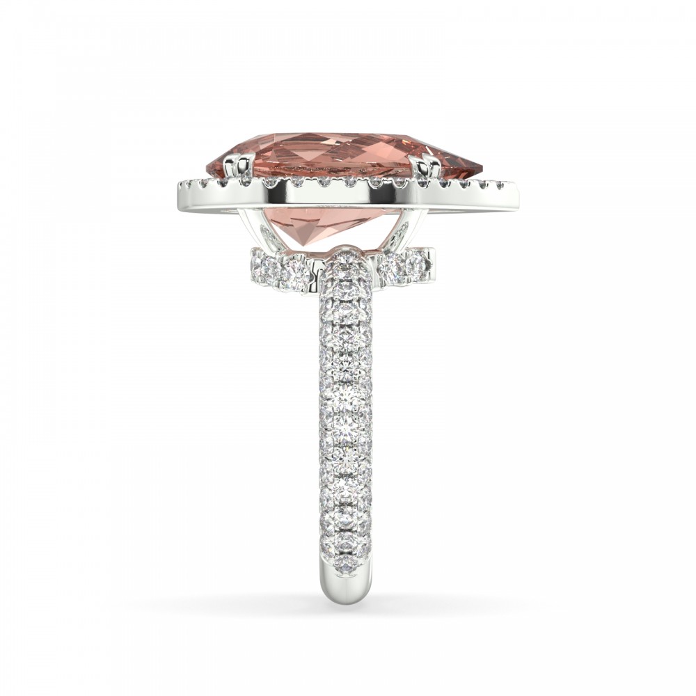 Ring with 1.33 ct Diamonds and 7 ct Smoky Quartz