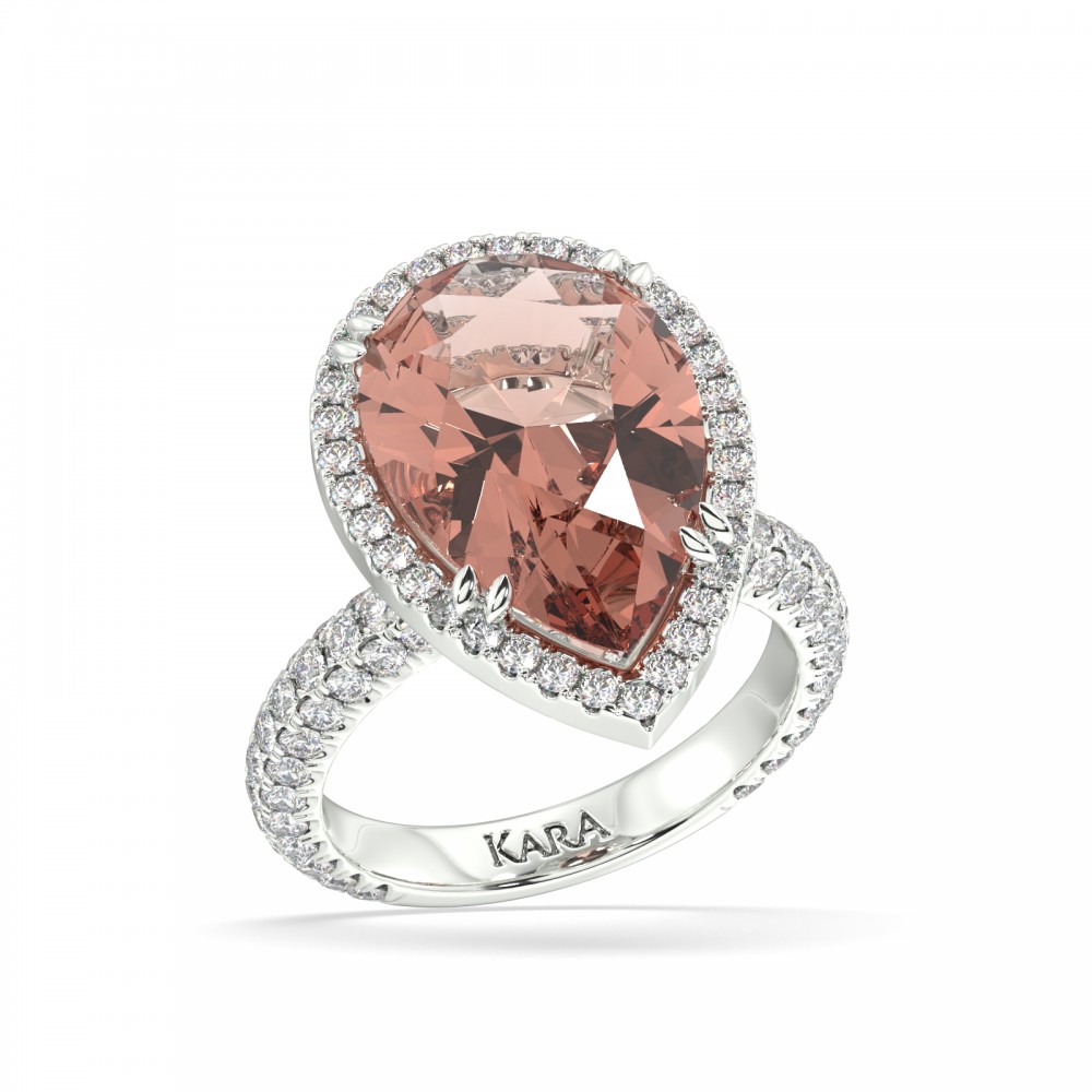 Ring with 1.33 ct Diamonds and 7 ct Smoky Quartz