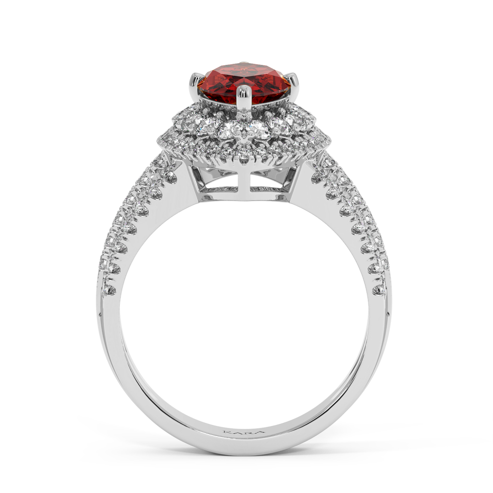 Ring with 1.41 ct. Diamonds and 1.50 ct. Ruby