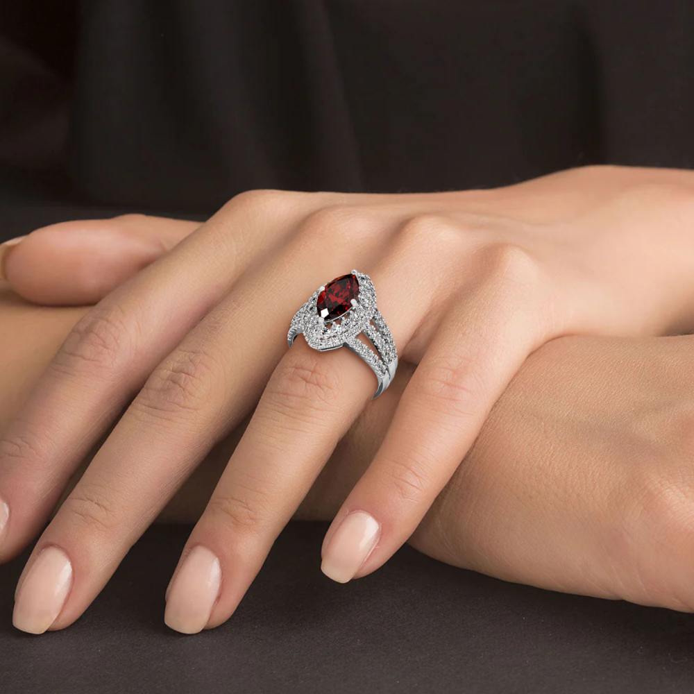 Ring with 1.41 ct. Diamonds and 1.50 ct. Ruby