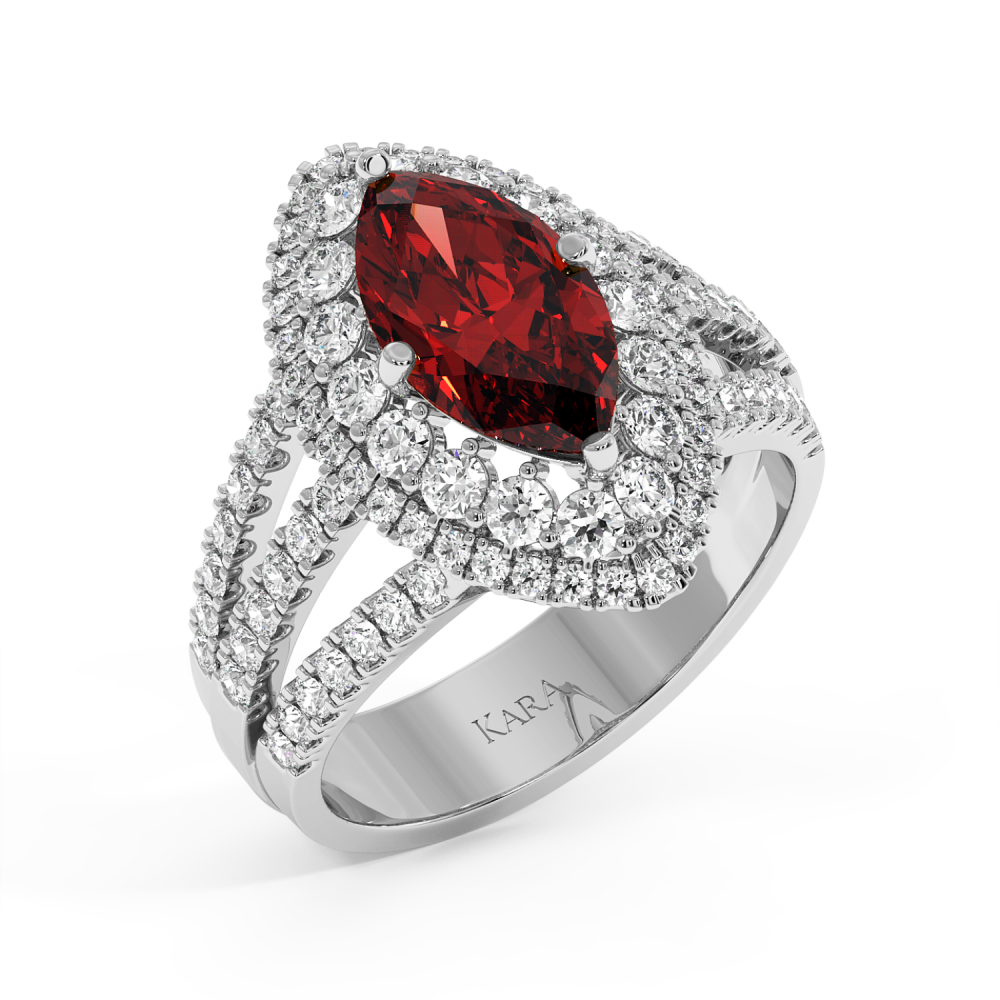 Ring with 1.41 ct. Diamonds and 1.50 ct. Ruby