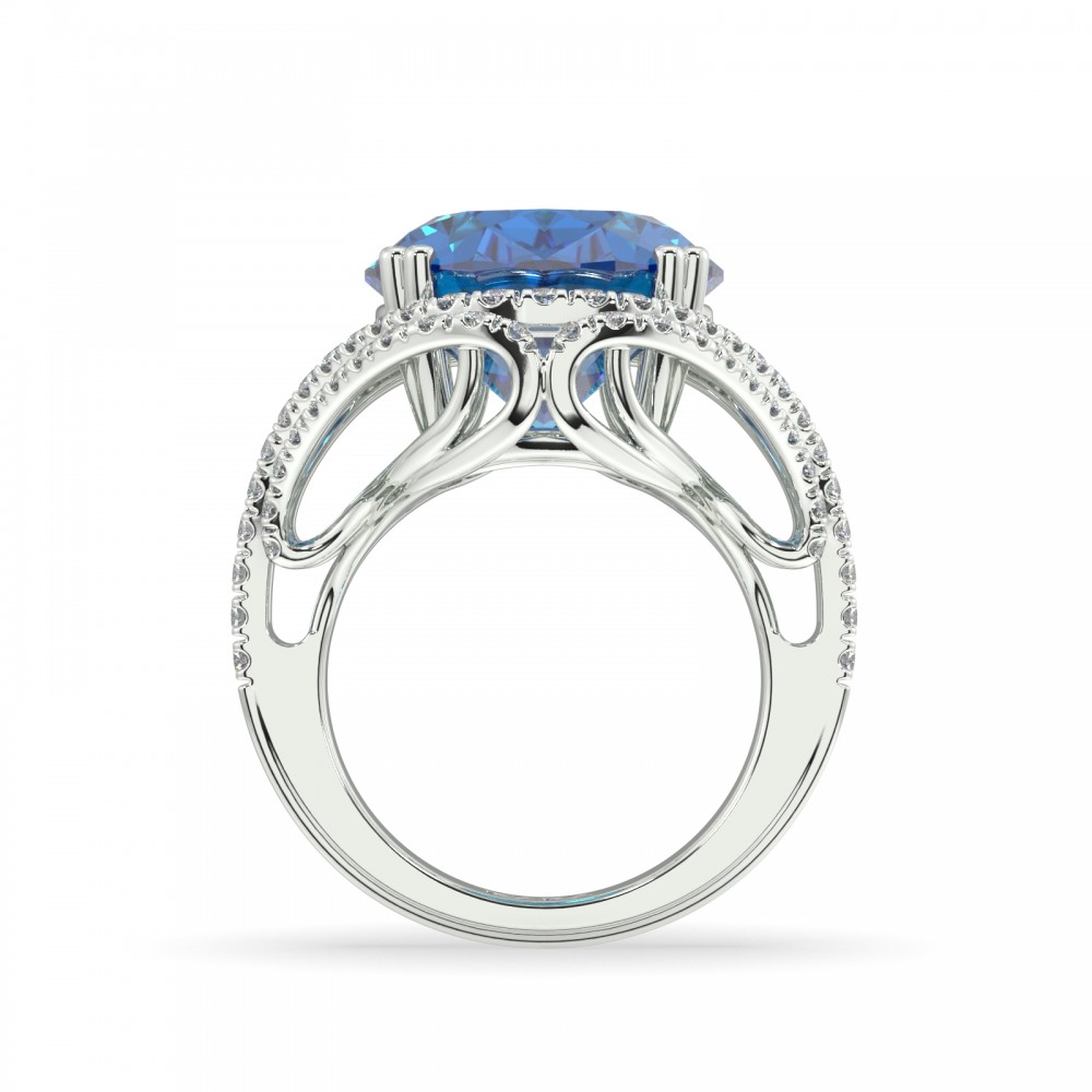 Ring with 1.41 ct diamonds and 13.31 ct Tanzanite