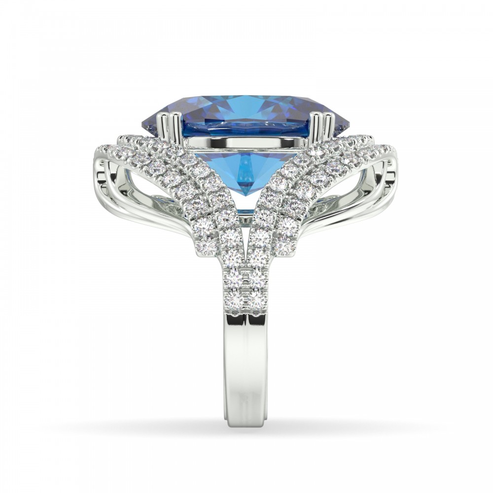 Ring with 1.41 ct diamonds and 13.31 ct Tanzanite