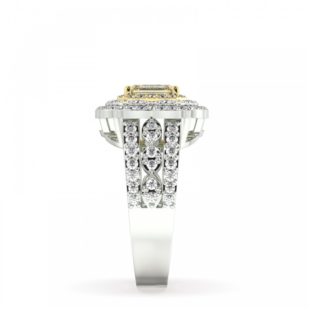 Ring with 0.92ct Fancy Diamonds and 0.65ct Diamonds