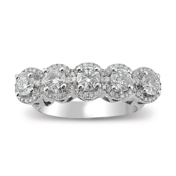 Ring with central diamonds of 0.92 ct and side diamonds of 0.44 ct