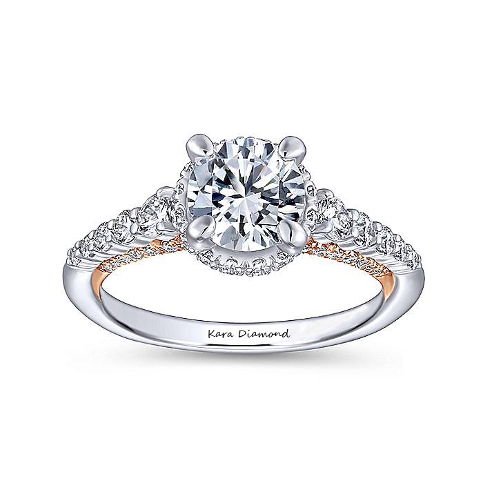 Engagement ring with central diamond of 0.70 ct and side diamonds of 0.50 ct