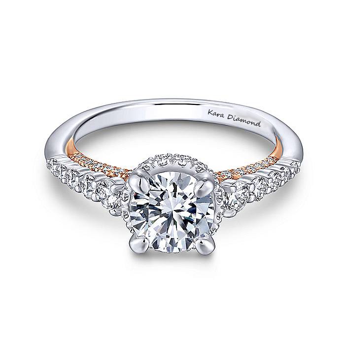 Engagement ring with central diamond of 0.70 ct and side diamonds of 0.50 ct
