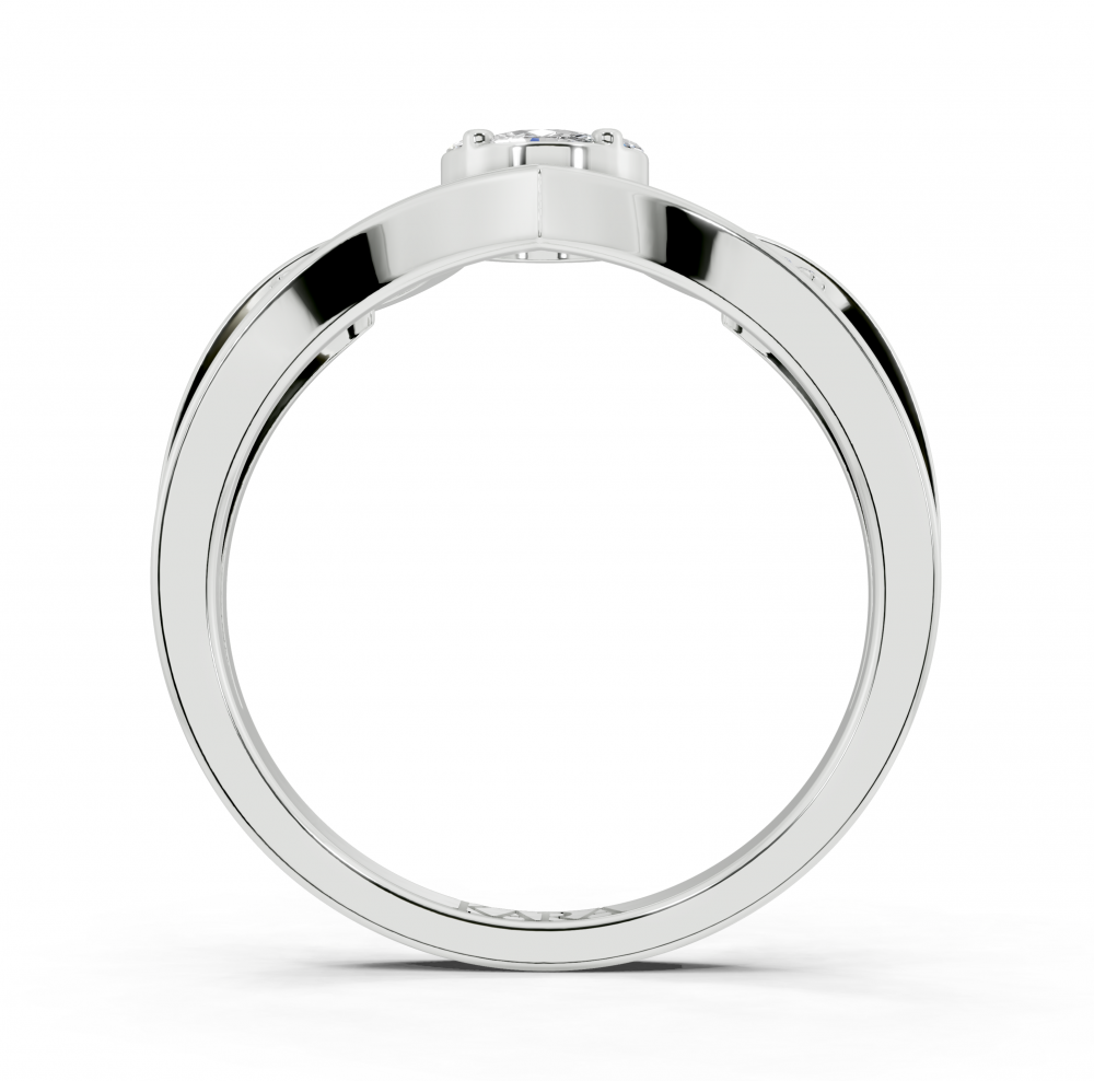 Ring with 0.10 ct Marquise Cut diamonds, 0.04 ct Princess Cut diamonds and 0.13 ct round diamonds