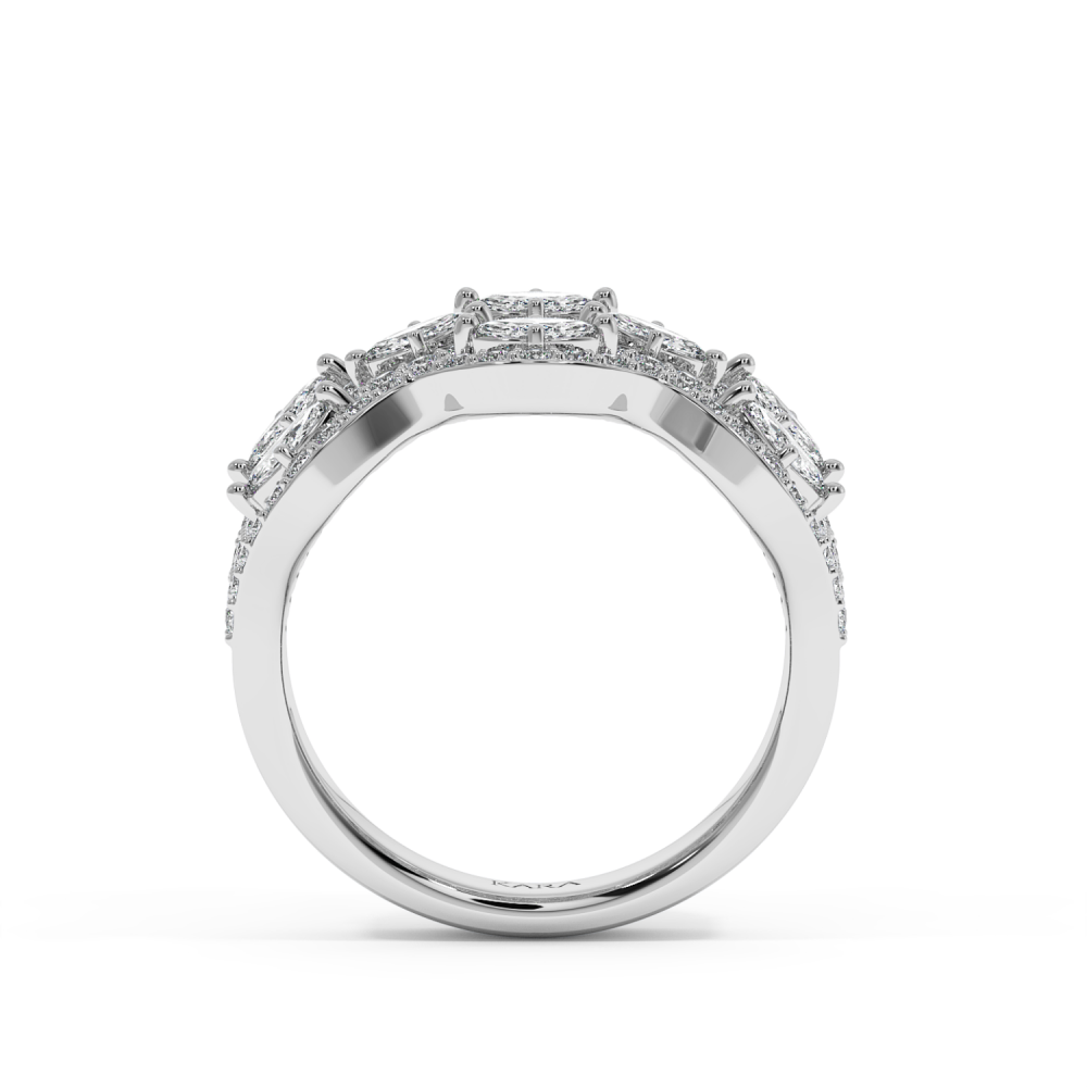Ring with 0.83 ct Marquise Diamonds and 0.47 ct round diamonds
