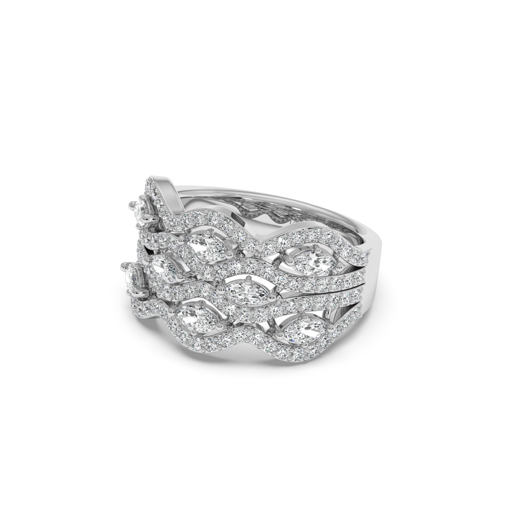 Ring with 0.83 ct Marquise Diamonds and 0.47 ct round diamonds